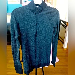 Size 8 Lululemon Grey Black Pullover Front Zipper Top